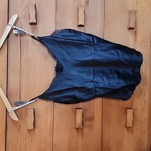 NWT Victoria's Secret: Lace-Back Cami w/ sparkle straps, Black, Small